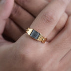Men’s Gold-Tone Textured Statement Ring GMR -1