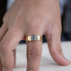 Men’s Gold-Tone Textured Statement Ring GMR -1