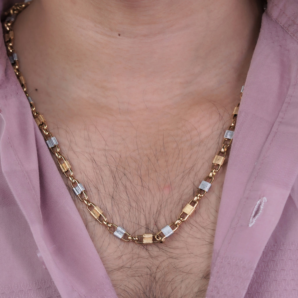 Men’s Gold & Silver Textured Link Chain GMC -12