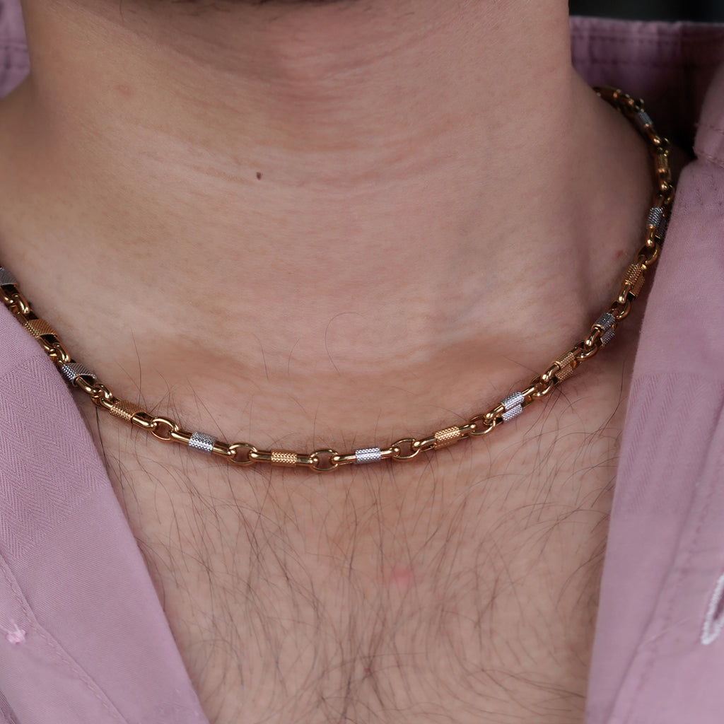 Men’s Gold & Silver Textured Link Chain GMC -12