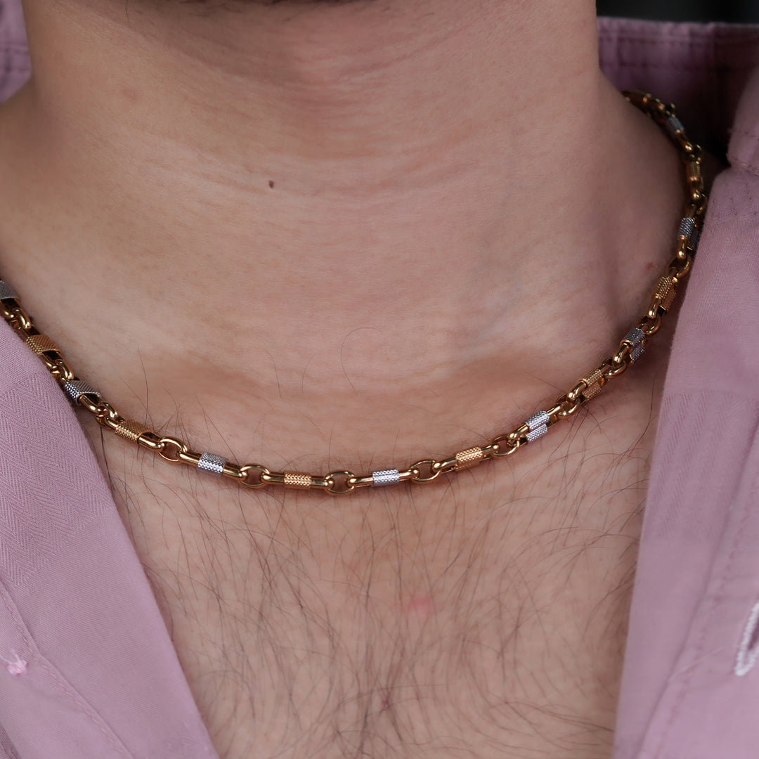 Men’s Gold & Silver Textured Link Chain GMC -12