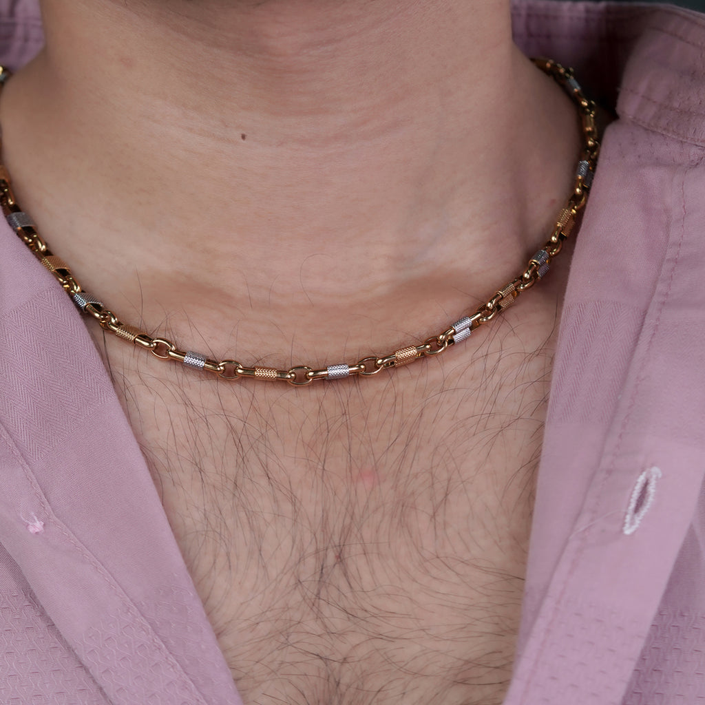 Men’s Gold & Silver Textured Link Chain GMC -12