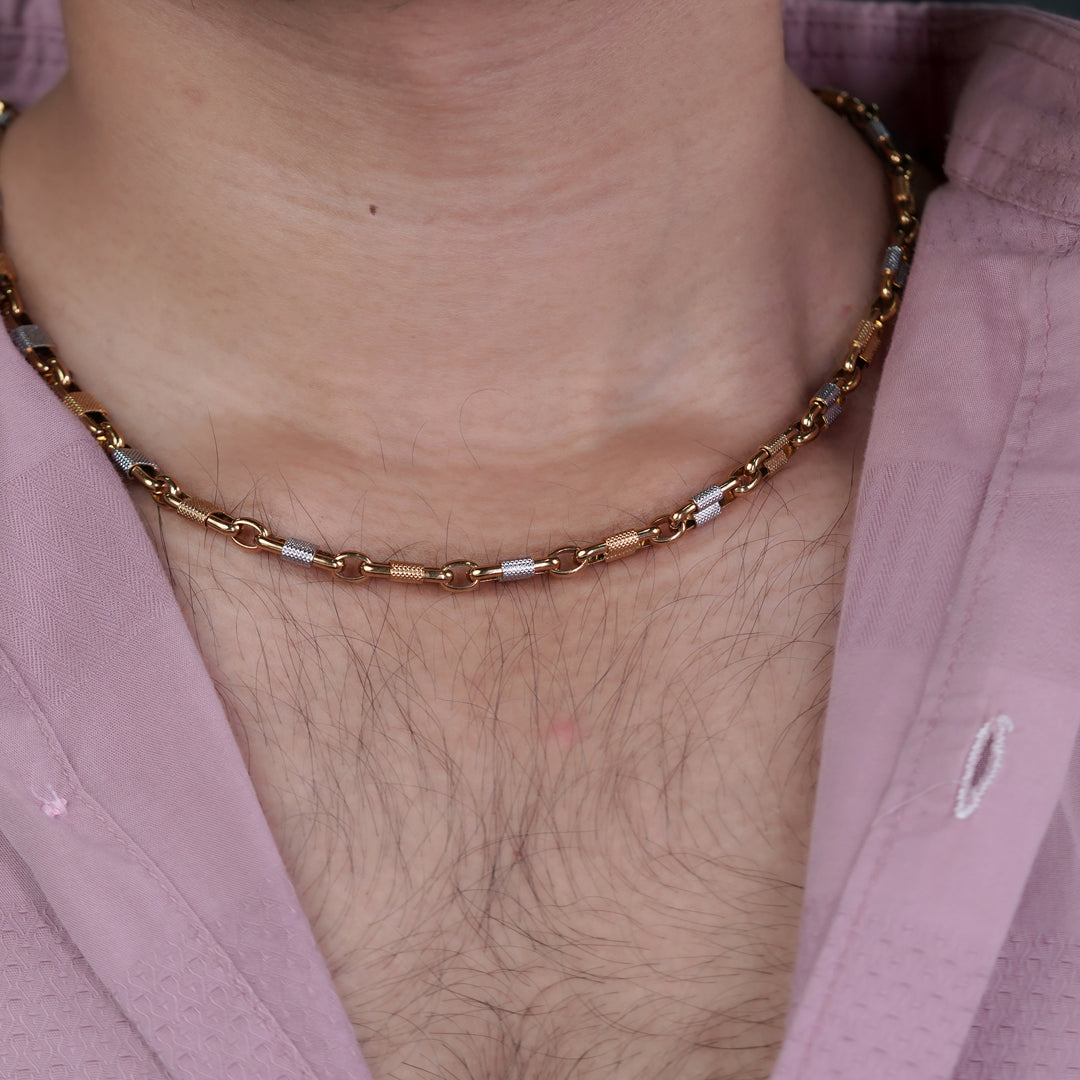 Men’s Gold & Silver Textured Link Chain GMC -12