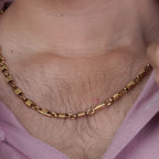 Men’s Gold Tone Textured Link Chain GMC -19