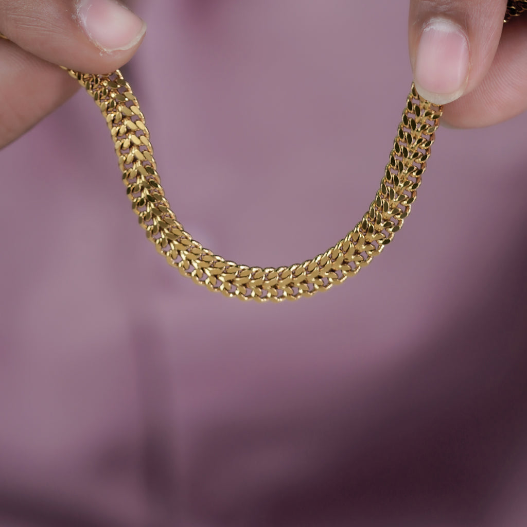 Men’s Gold Tone Wheat Chain GMR -9