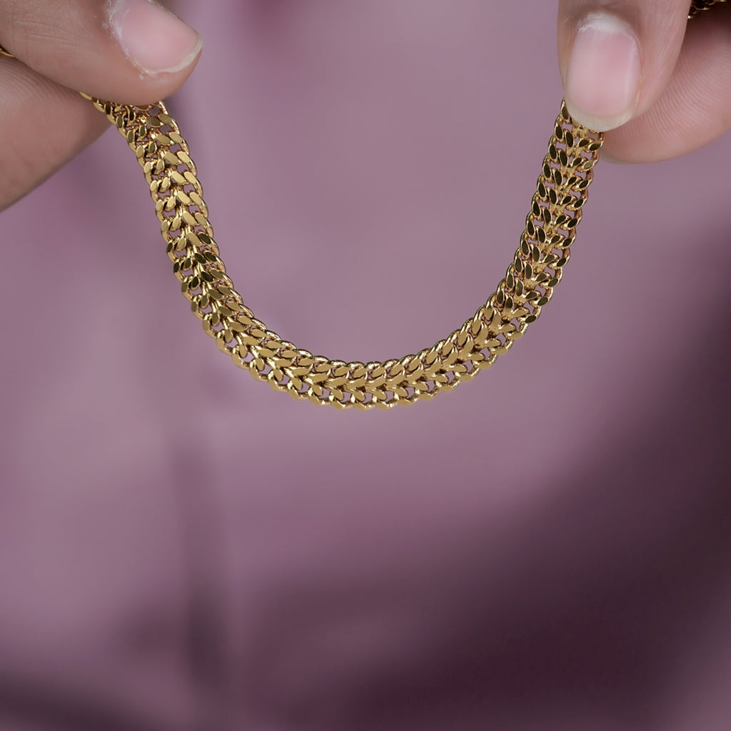 Men’s Gold Tone Wheat Chain GMR -9