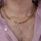 Men’s Gold-Tone Geometric Link Chain GMC -7
