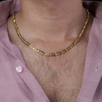 Men’s Gold-Tone Geometric Link Chain GMC -7