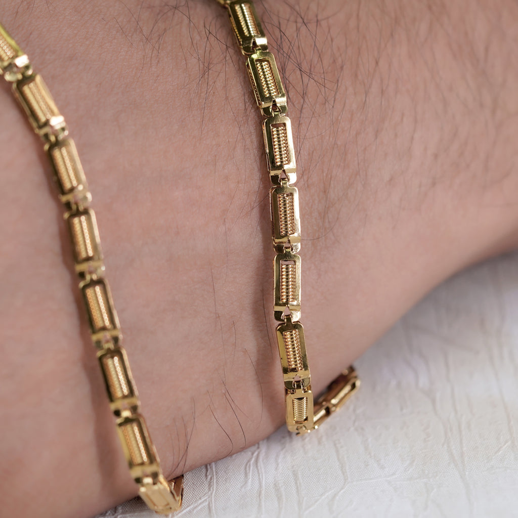 Men’s Gold-Tone Geometric Link Chain GMC -7