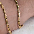 Men’s Gold-Tone Geometric Link Chain GMC -7