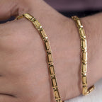 Men’s Gold-Tone Geometric Link Chain GMC -7