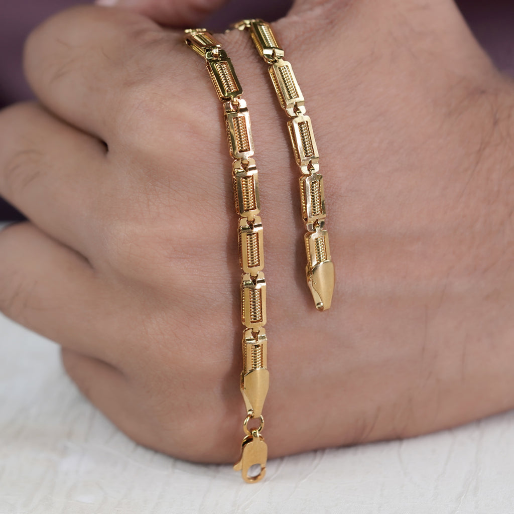 Men’s Gold-Tone Geometric Link Chain GMC -7