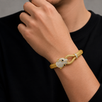 Men’s Gold-Tone Leopard Kada GMK -4