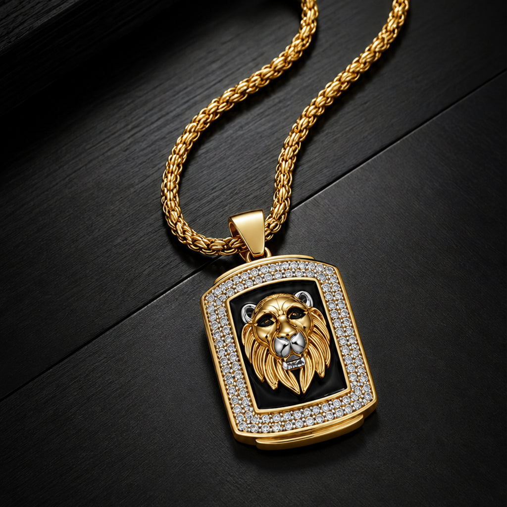 Men’s Lion Face Pendant Chain GMC -3