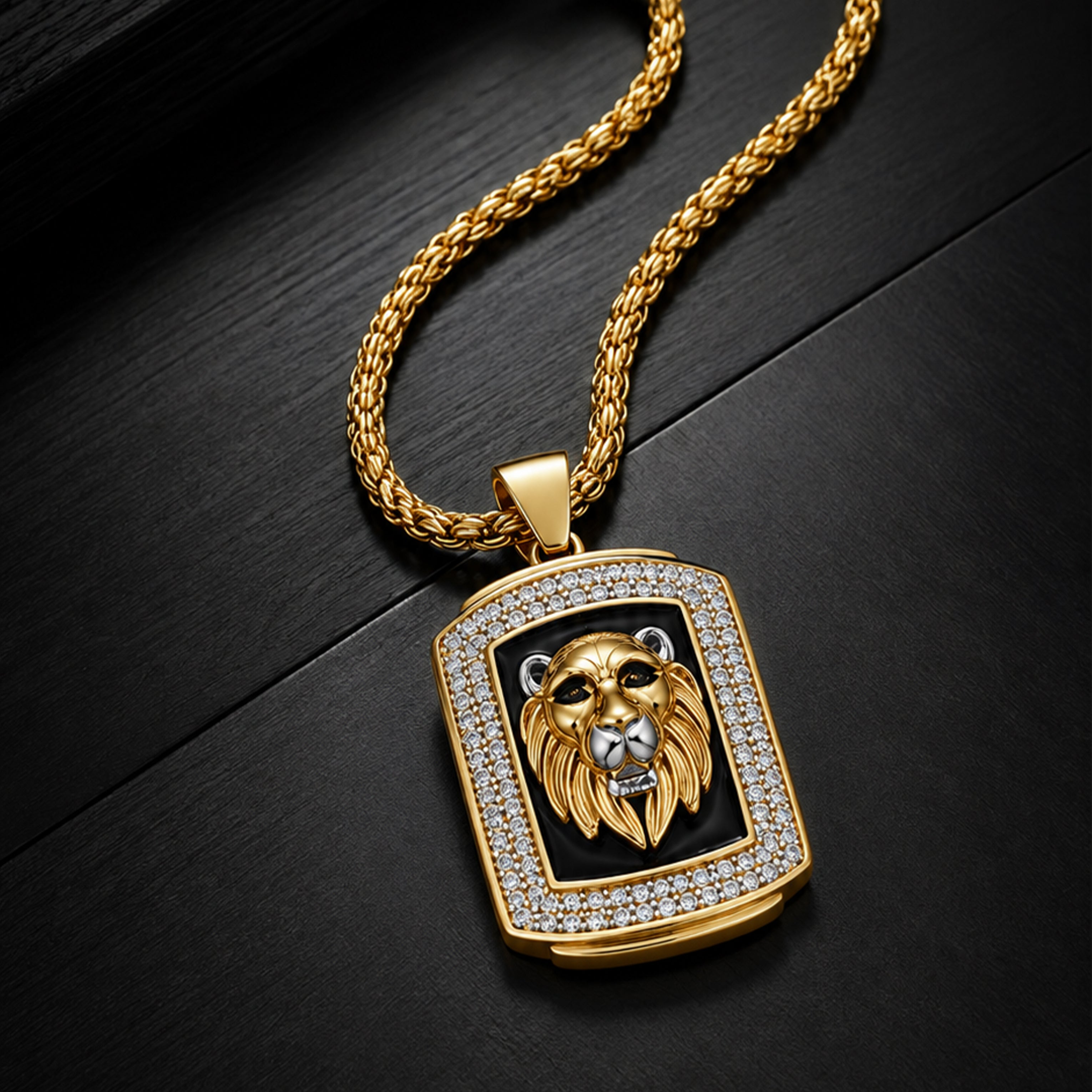 Men’s Lion Face Pendant Chain GMC -3