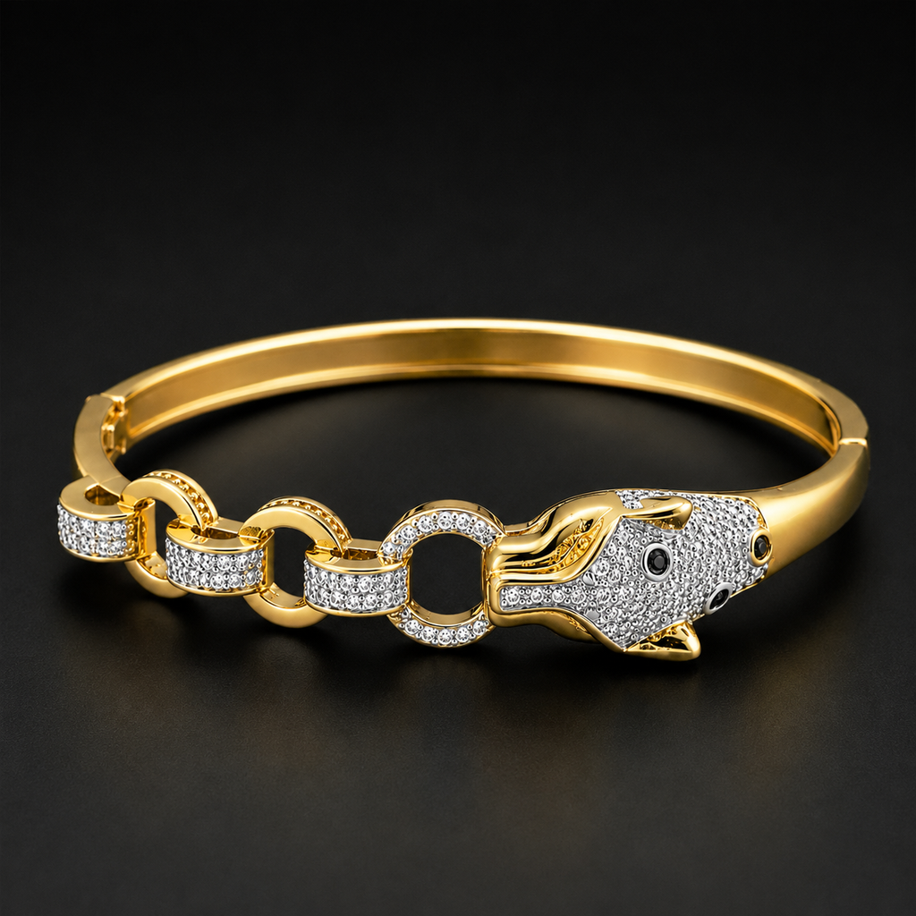 Men’s Gold-Tone Snake Head Kada GMK -5