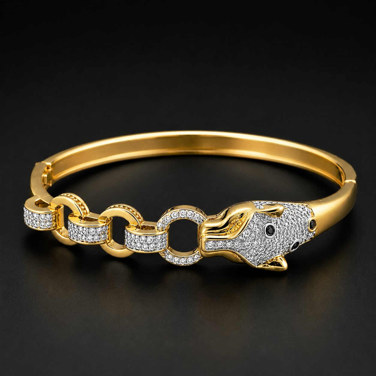 Men’s Gold-Tone Snake Head Kada GMK -5