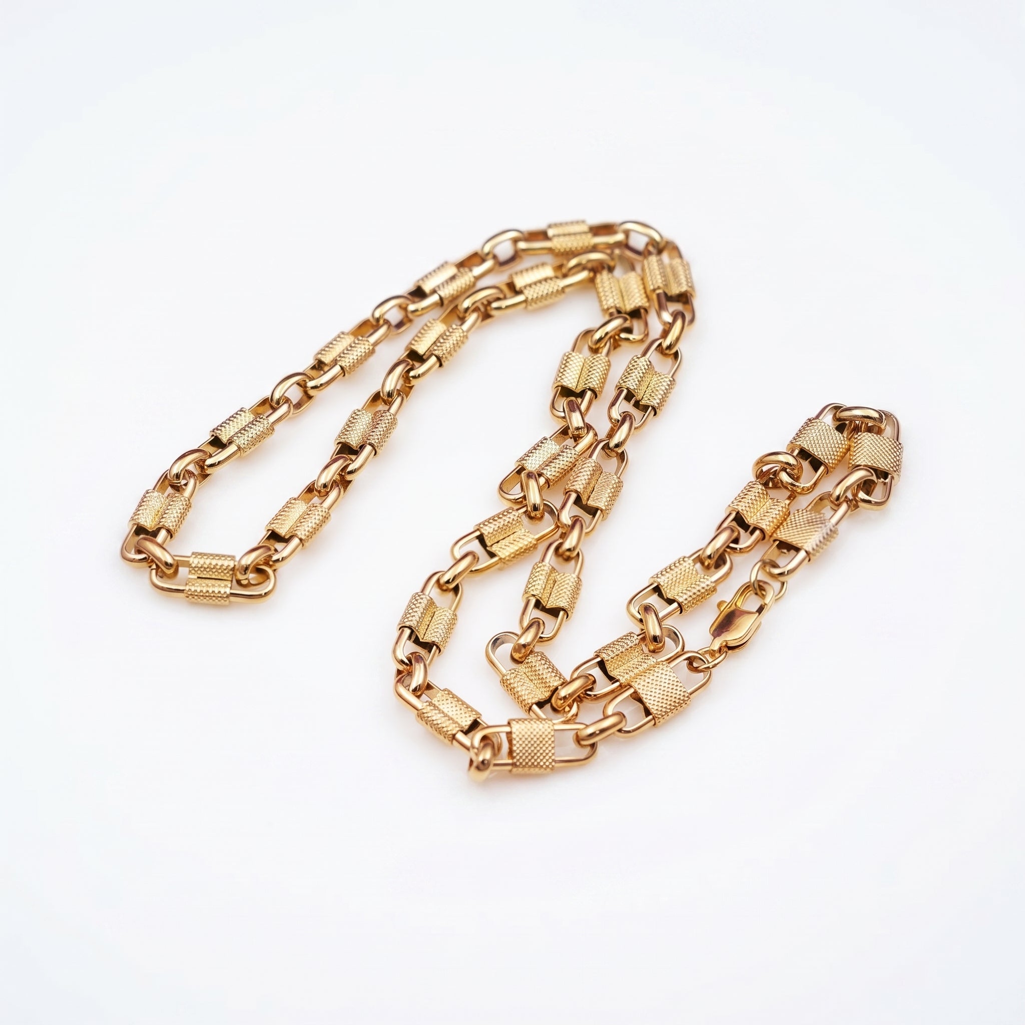 Men’s Gold Tone Textured Link Chain GMC -19