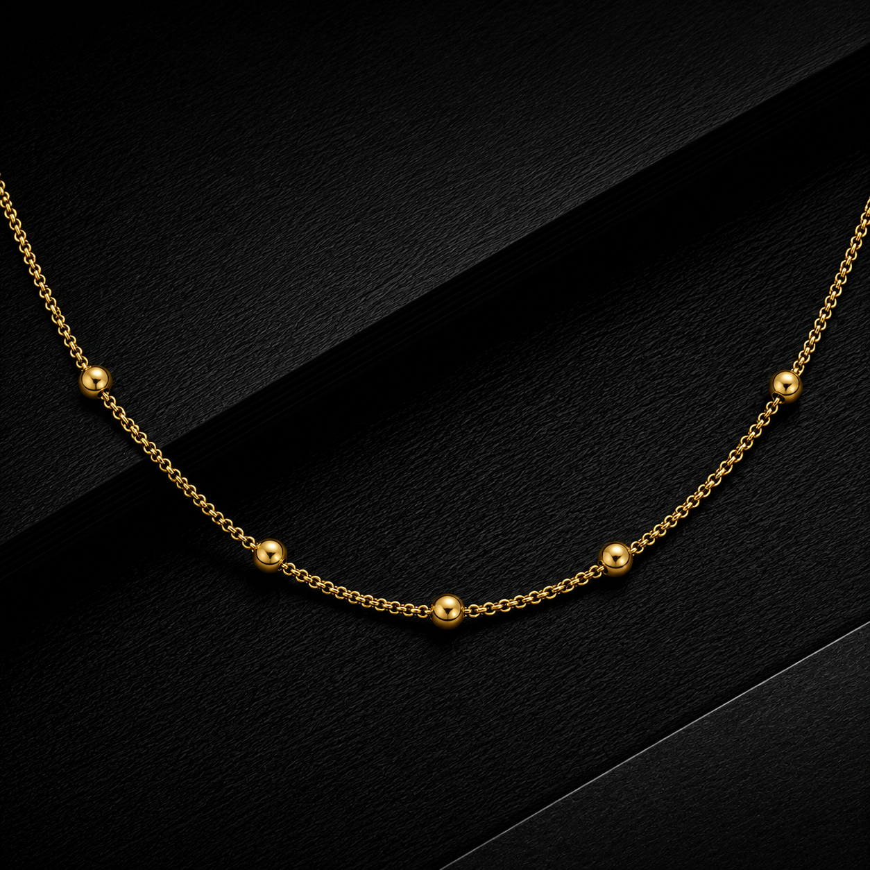 Men’s Gold Tone Beaded Chain GMC -36
