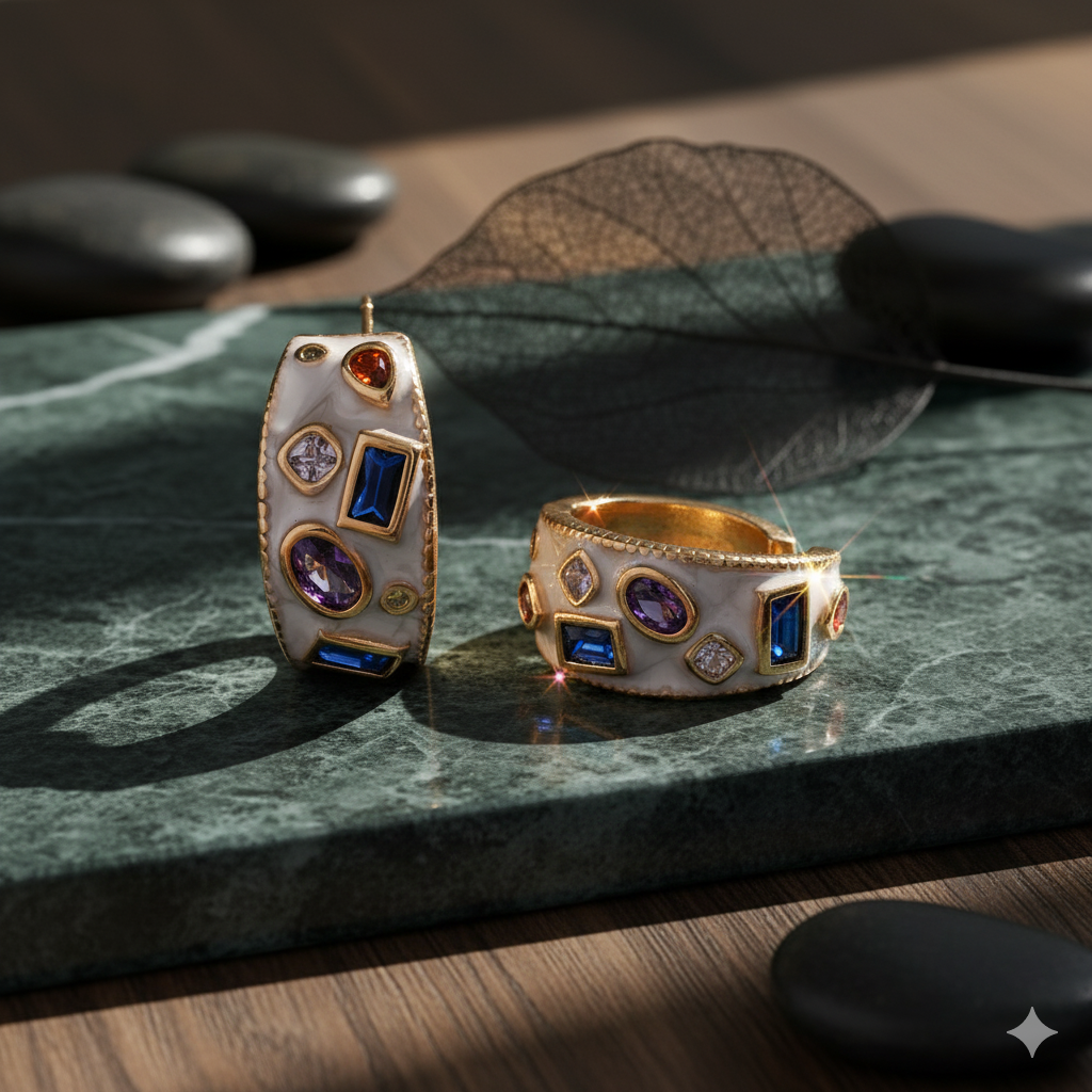 Wibestone – Celestial Gemstone Hoop Earrings