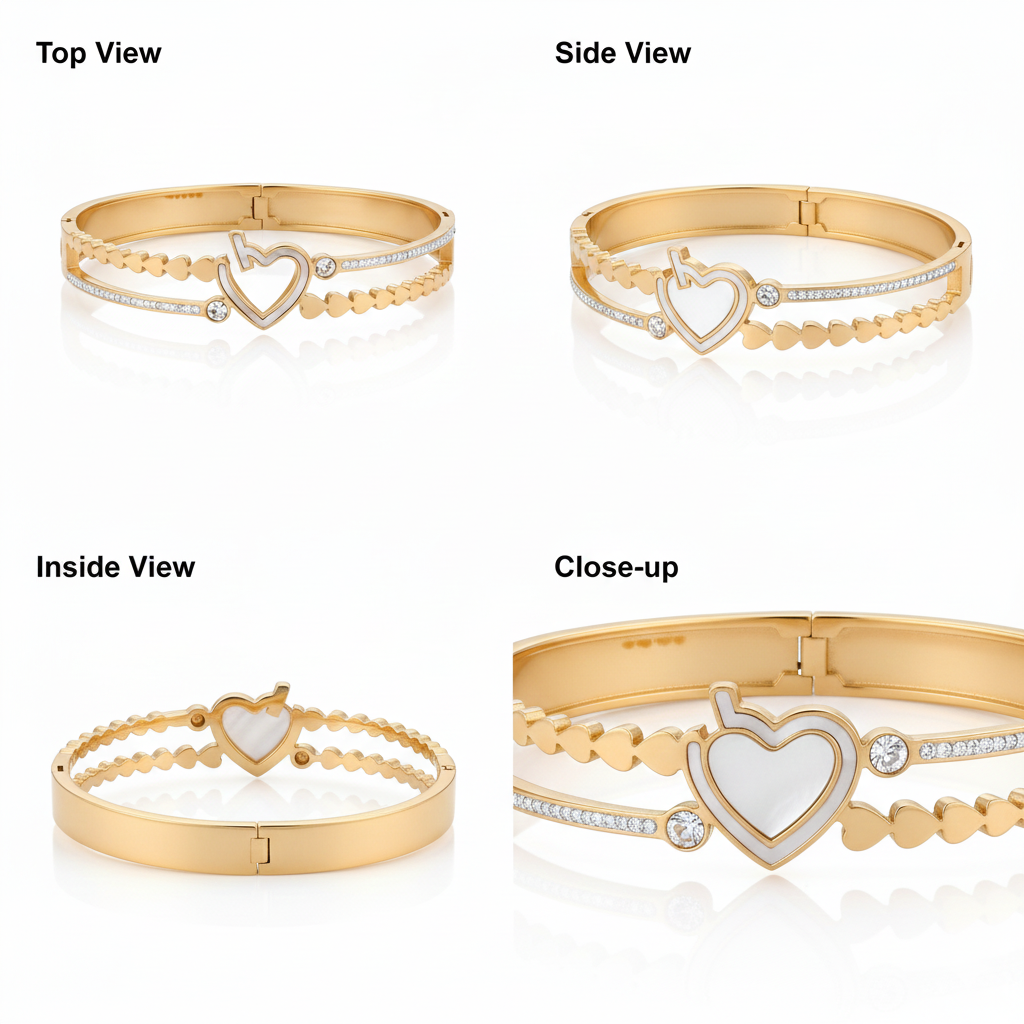 Wibestone Divya Heart Kada – Romantic Elegance Bracelet