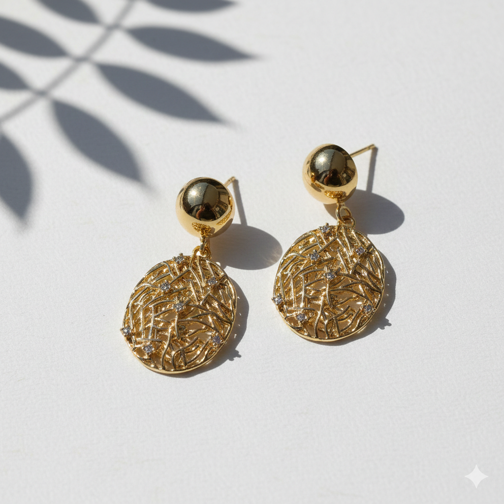 WibeStone Sunora Weave Drop Earrings – Elegant Woven Grace
