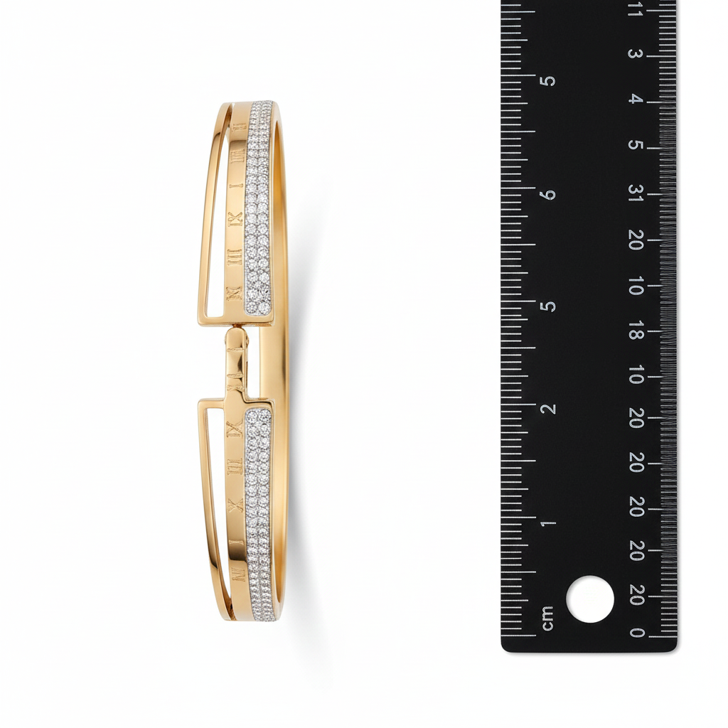Wibestone Aarohi Gold Plated Diamond Kada – Elegant Sparkle Bracelet