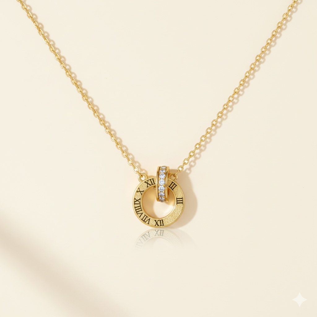 Nandini Roman letter gold Neckless GWN -18