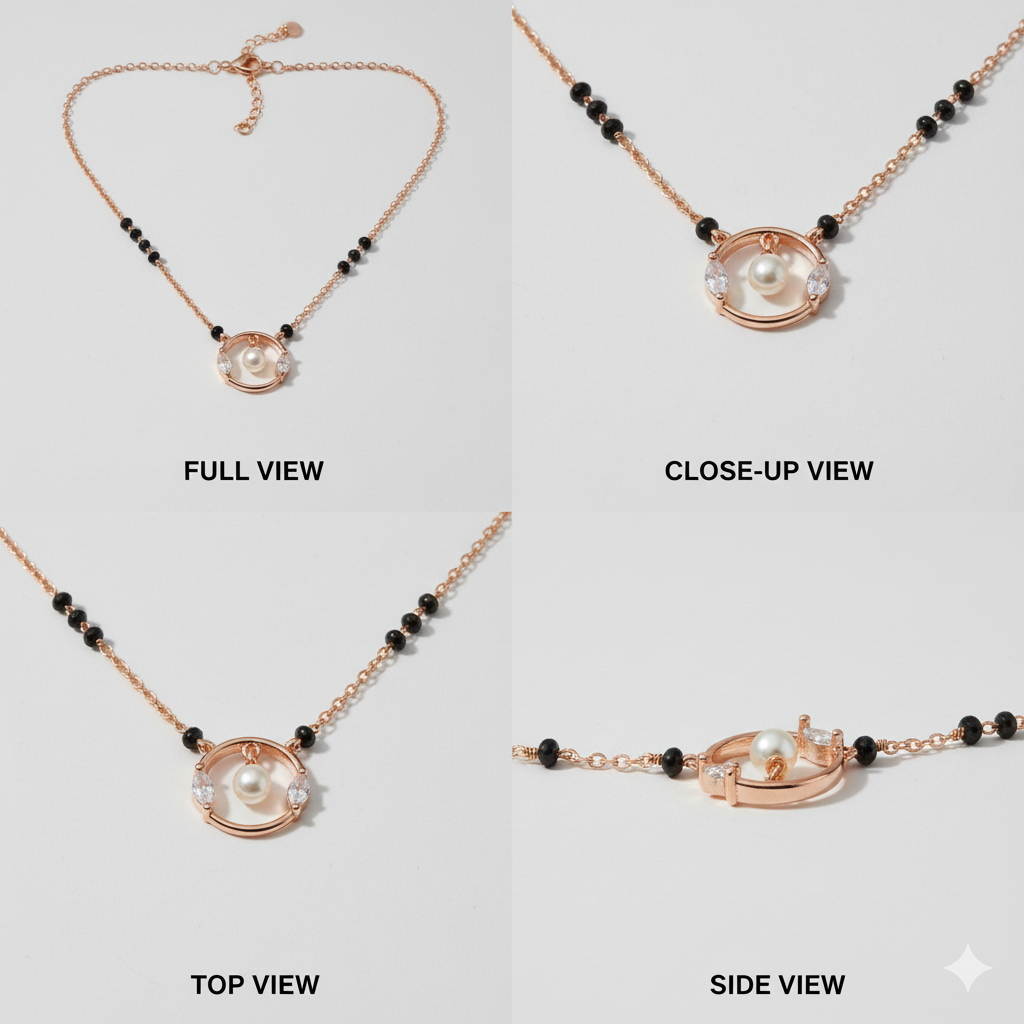 Wibestone Diyela Gold Pearl Mangalsutra – Classic Pearl Elegance