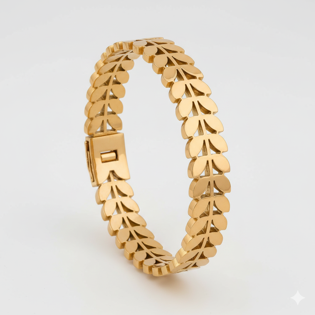 Wibestone Leaf Kada – Nature-Inspired Elegant Bracelet