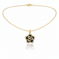 Black Floral Necklace GWN -107