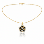 Black Floral Necklace GWN -107