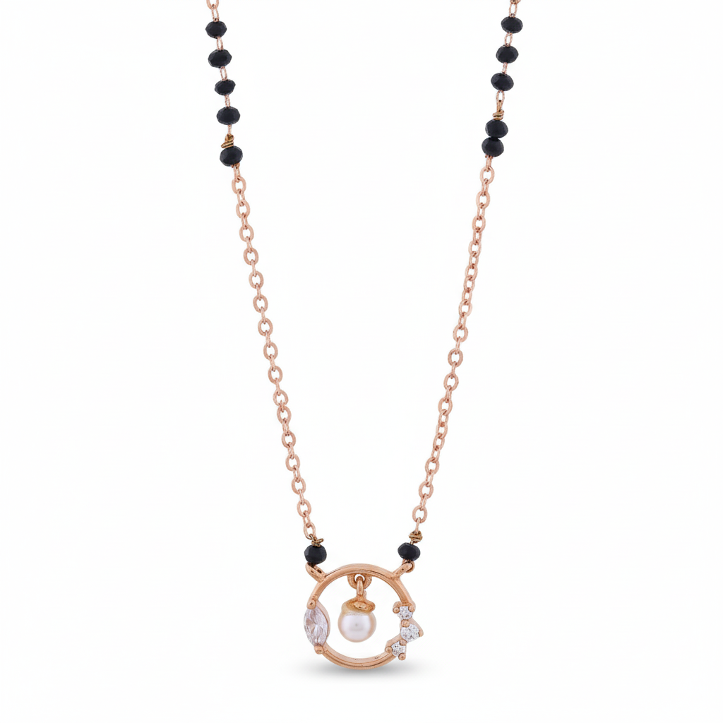 Wibestone Diyela Gold Pearl Mangalsutra – Classic Pearl Elegance