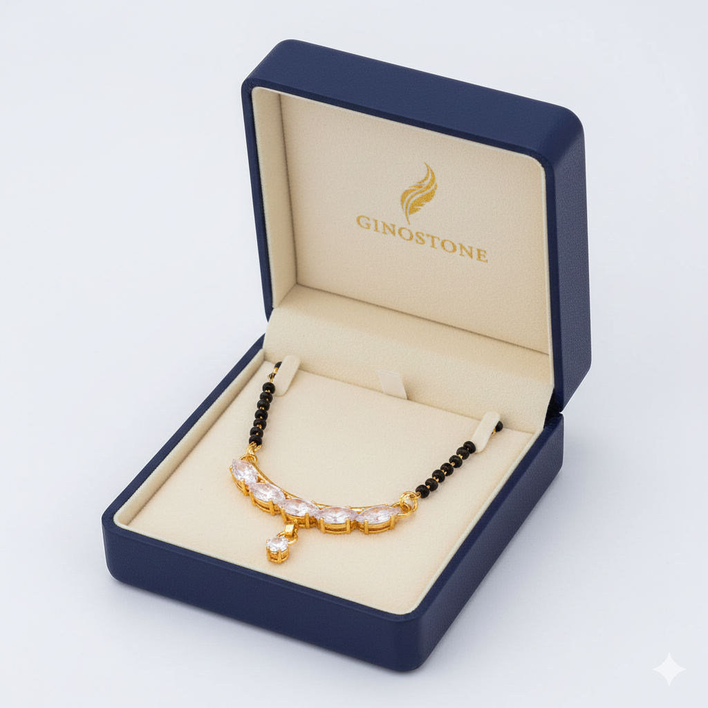 Wibestone Hema Crystal Mangalsutra – Sparkling Elegance with Timeless Charm