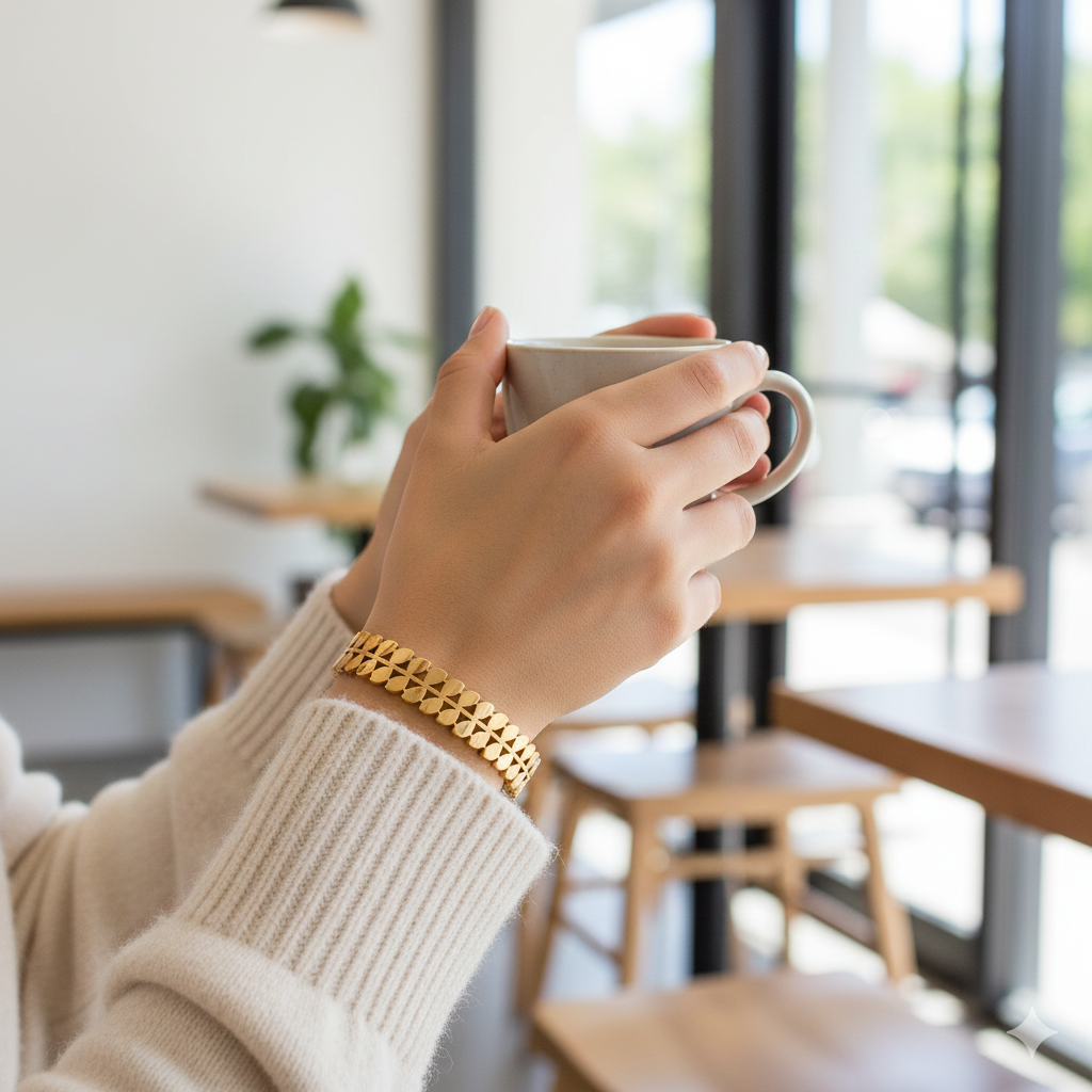 Wibestone Leaf Kada – Nature-Inspired Elegant Bracelet