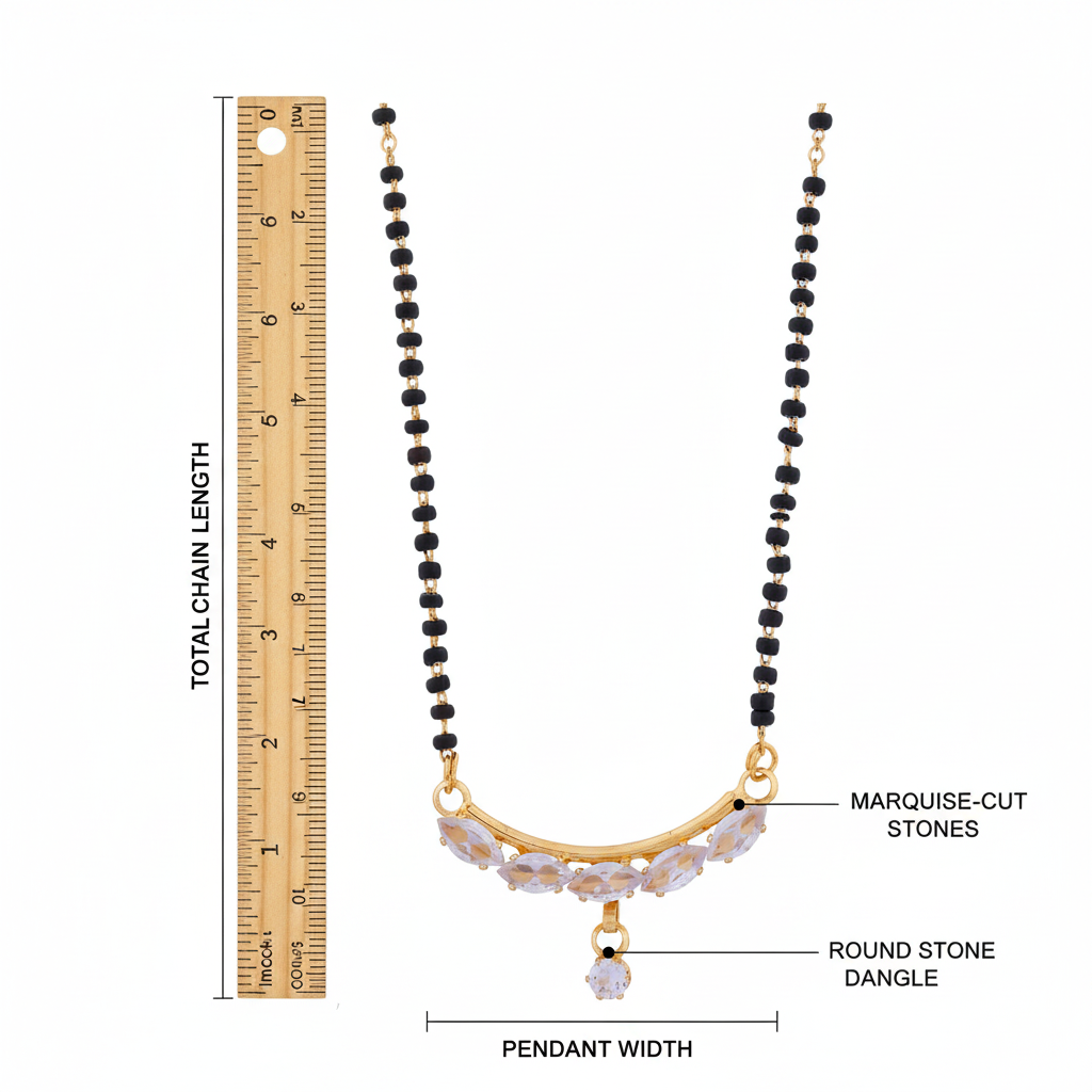 Wibestone Hema Crystal Mangalsutra – Sparkling Elegance with Timeless Charm