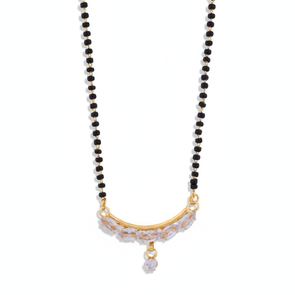 Wibestone Hema Crystal Mangalsutra – Sparkling Elegance with Timeless Charm