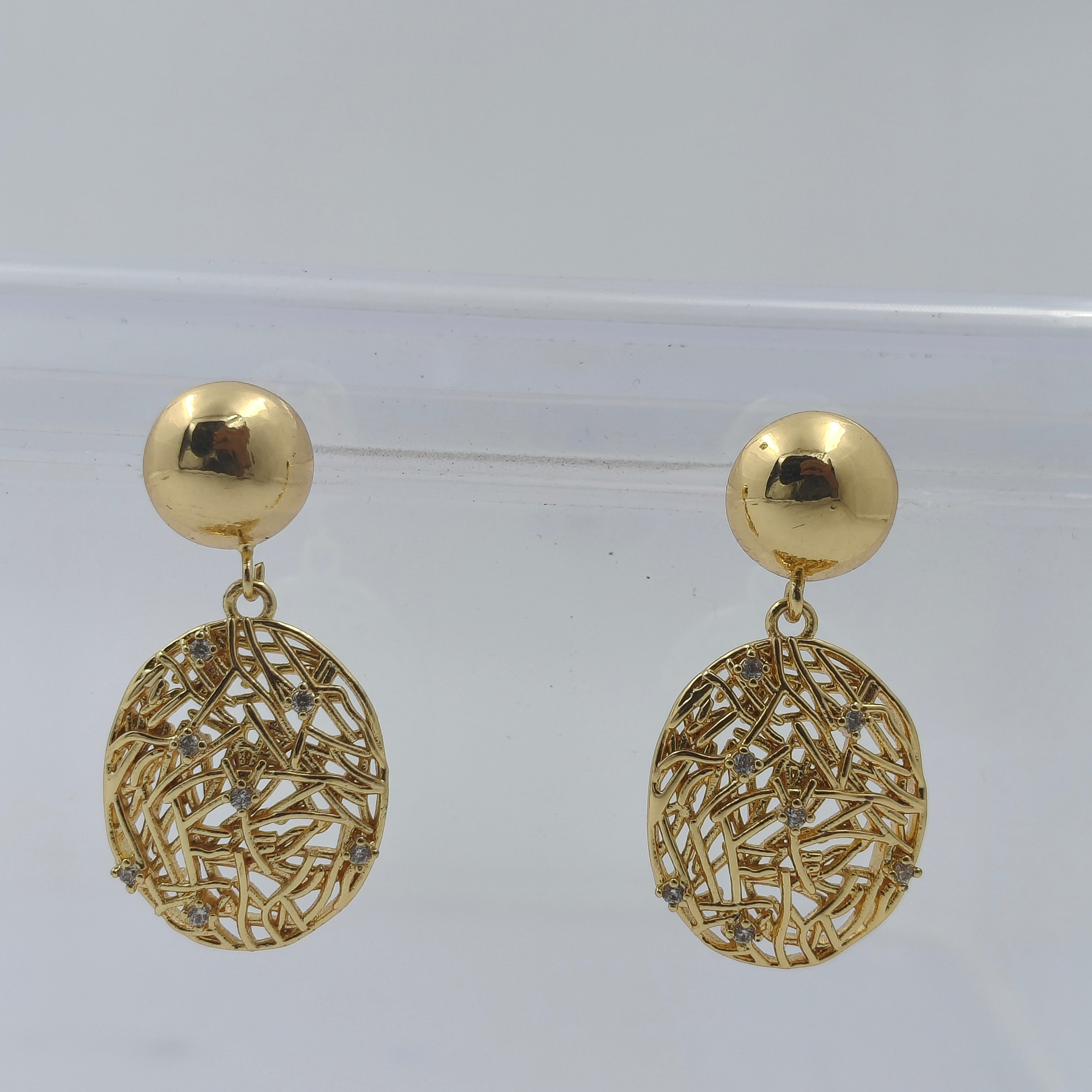 WibeStone Sunora Weave Drop Earrings – Elegant Woven Grace