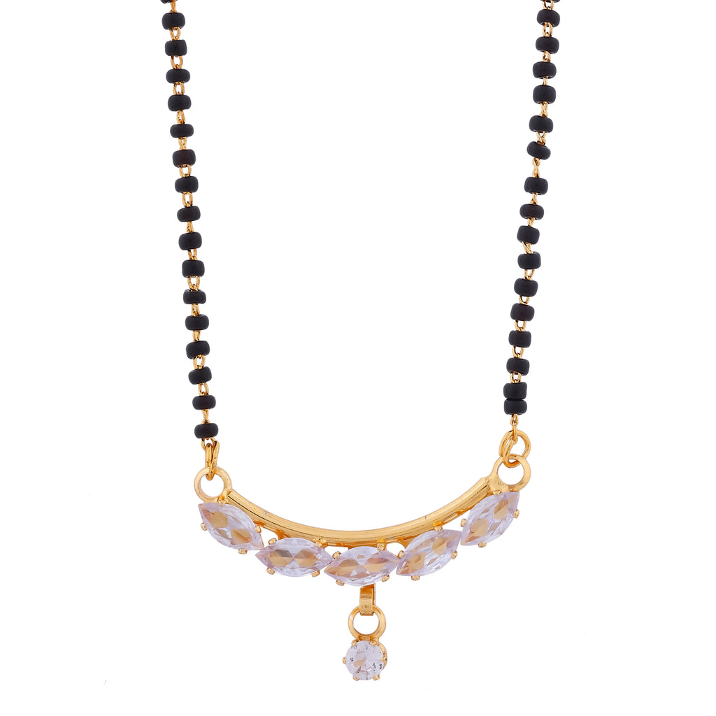 Wibestone Hema Crystal Mangalsutra – Sparkling Elegance with Timeless Charm