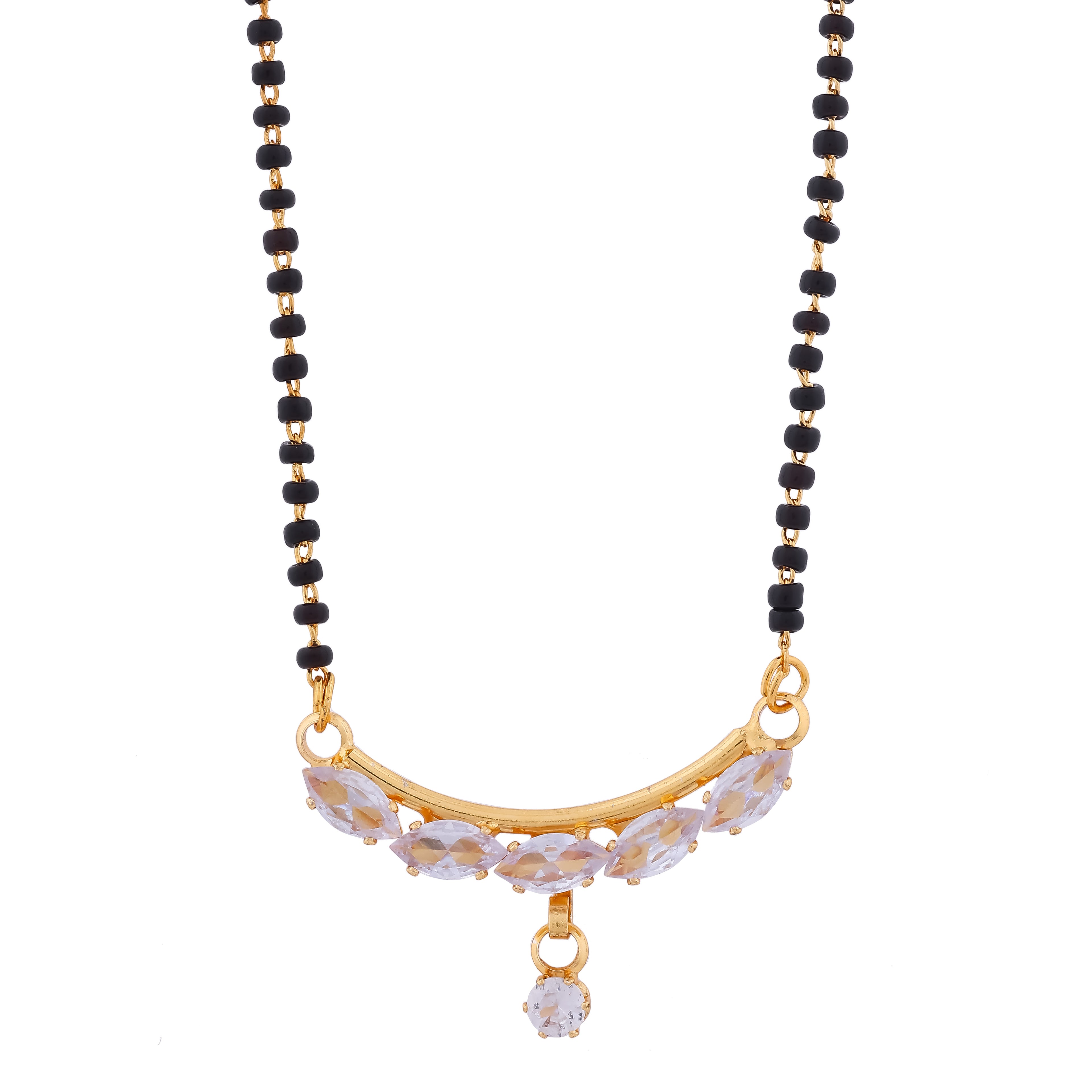 Wibestone Hema Crystal Mangalsutra – Sparkling Elegance with Timeless Charm