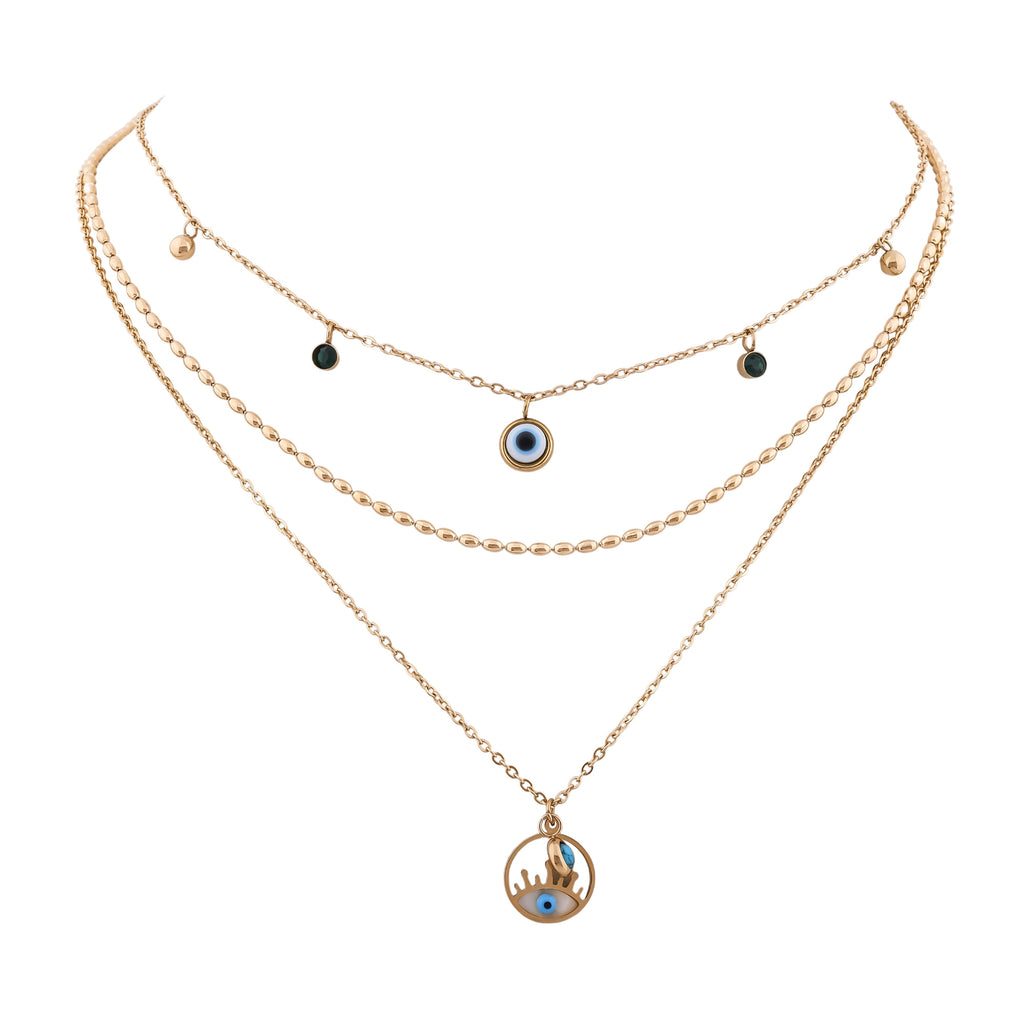 Evil eye 3 Layers Chain Neckless GWN -21