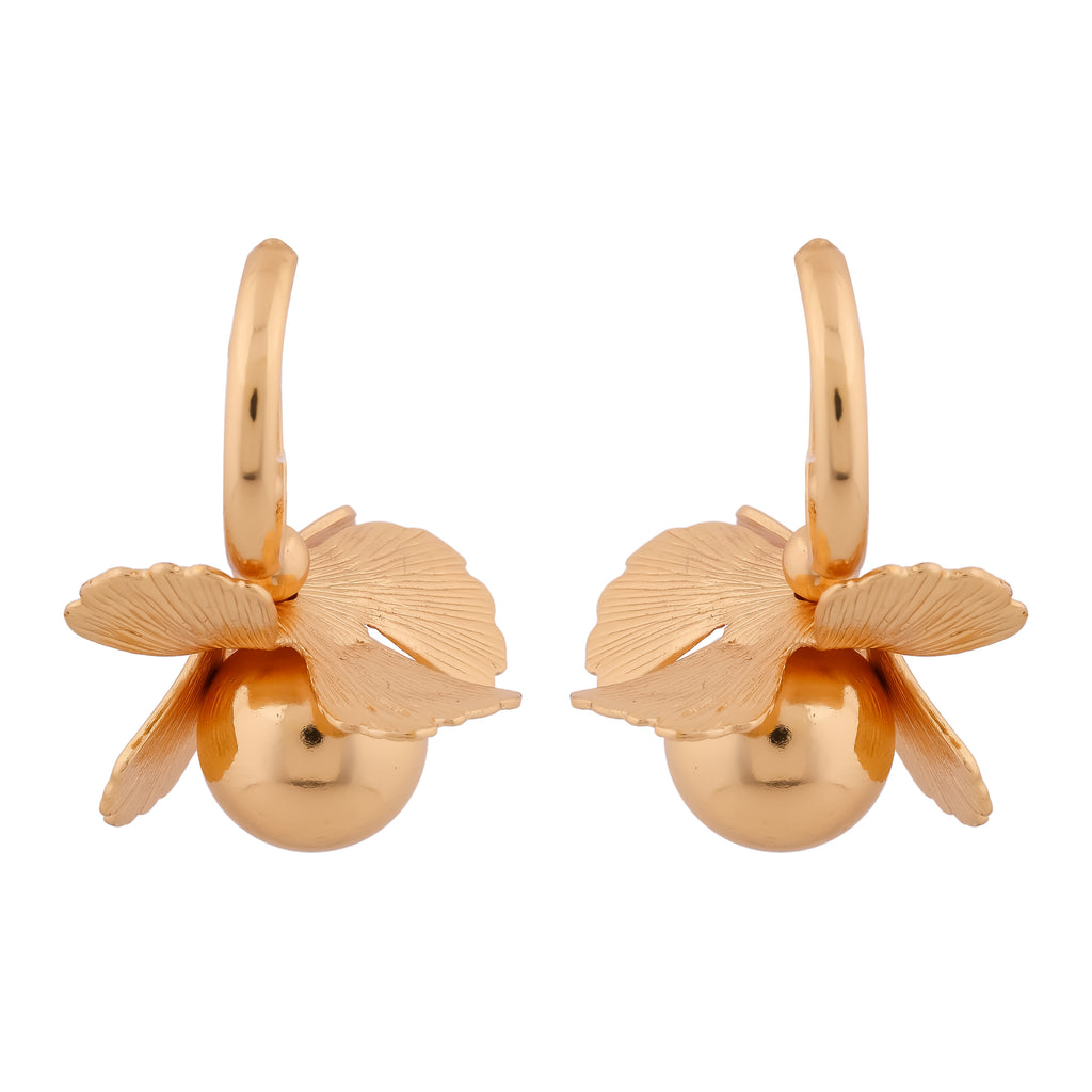 WibeStone Golden Bloom Drop Earrings