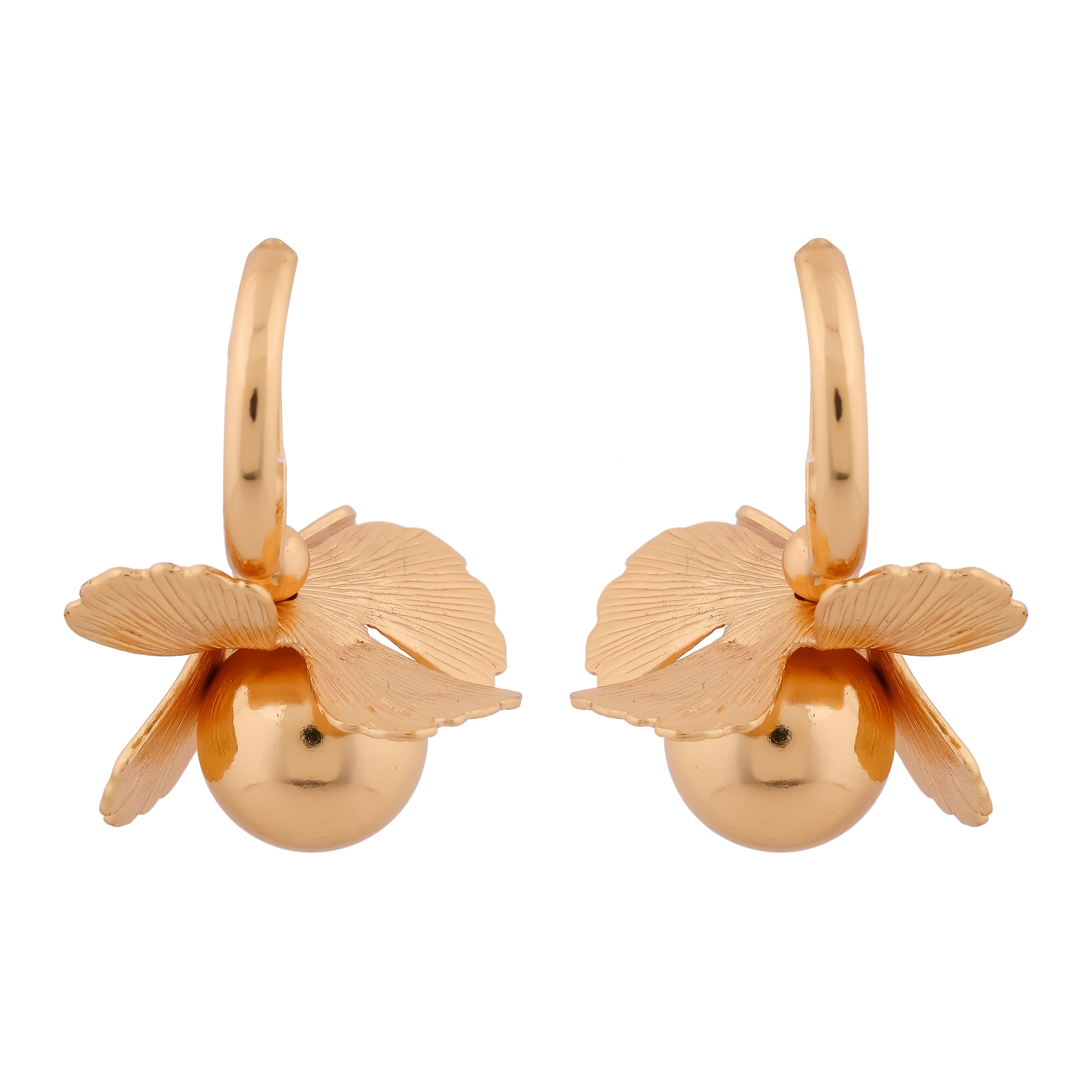WibeStone Golden Bloom Drop Earrings