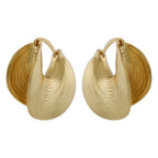 Waves  Gold Hoops Women Earring GWE -4