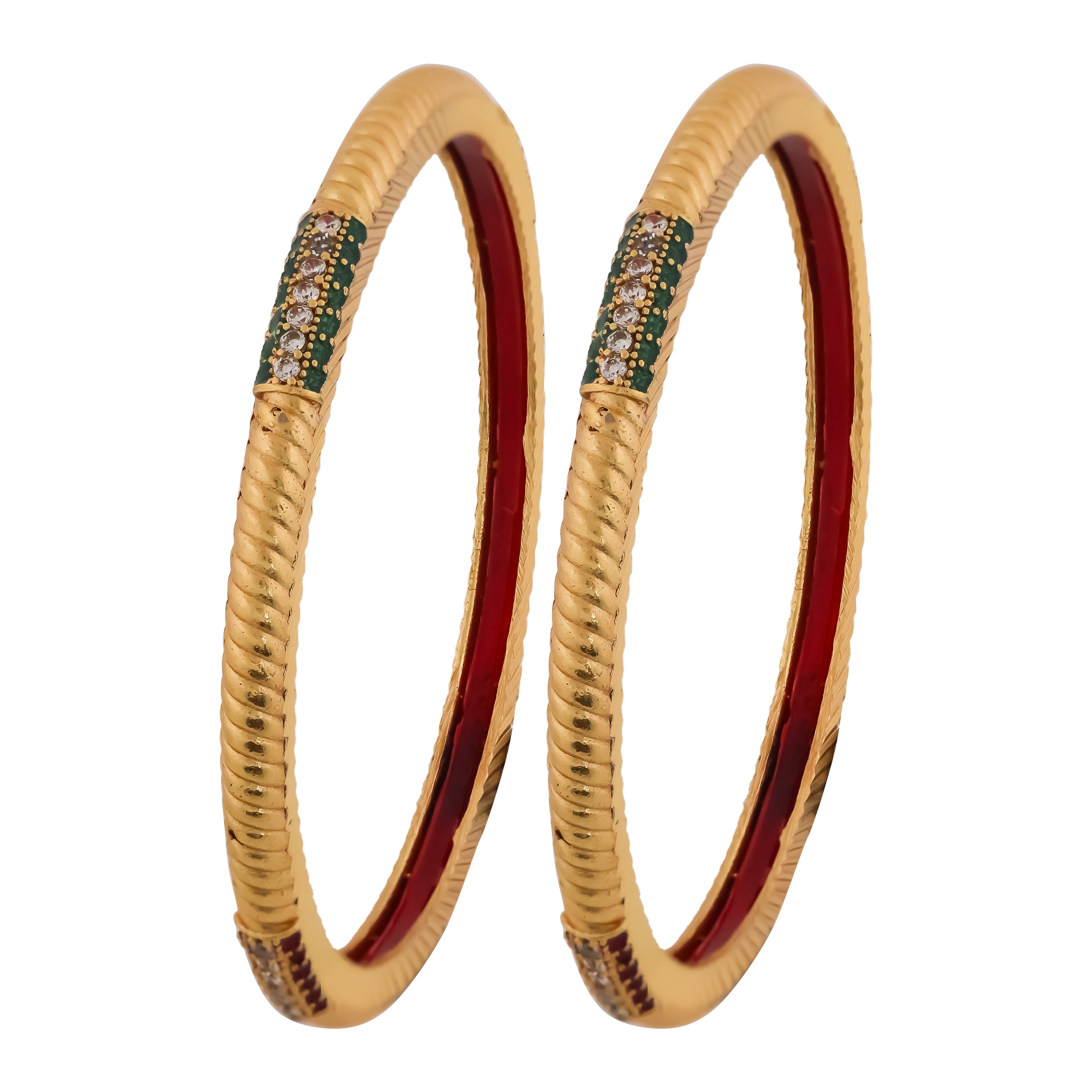 Gold Red Meenakari Designer Bangles GB -5