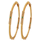 Gold Green Stone Designer Bangles GB -4