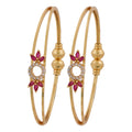 Ruby Floral Gold Bangles GFB -2