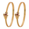 Ruby Floral Charm Gold Bangles GFB -3