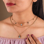 Evil eye 3 Layers Chain Neckless GWN -21