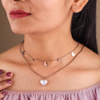 Pearl Heart 2 Layer Women Neckless Chain GWN -17